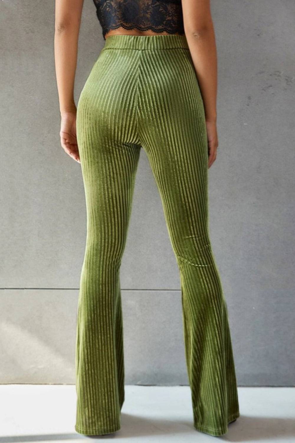Ribbed High Waist Flare Pants | Effortless Elegance and Comfort