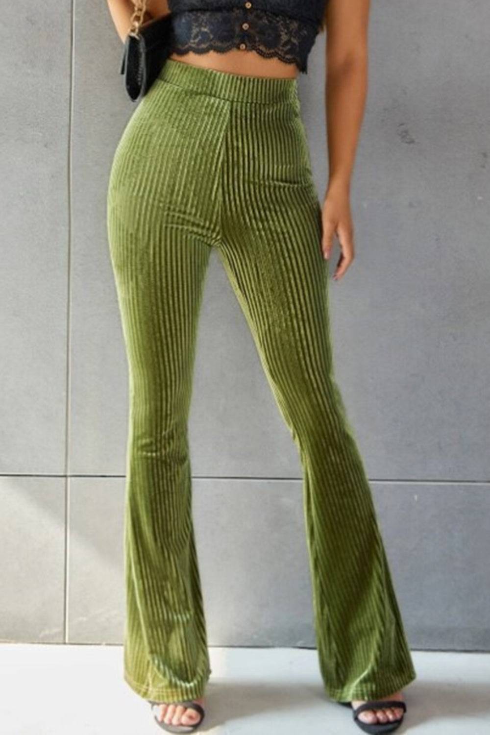 Ribbed High Waist Flare Pants | Effortless Elegance and Comfort