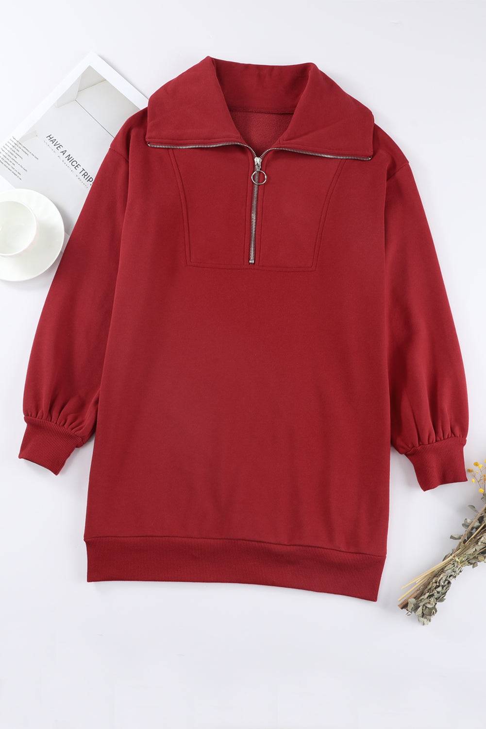 Upgrade your casual style with the Half Zip Sweatshirt Dress, the perfect blend of comfort and chic.