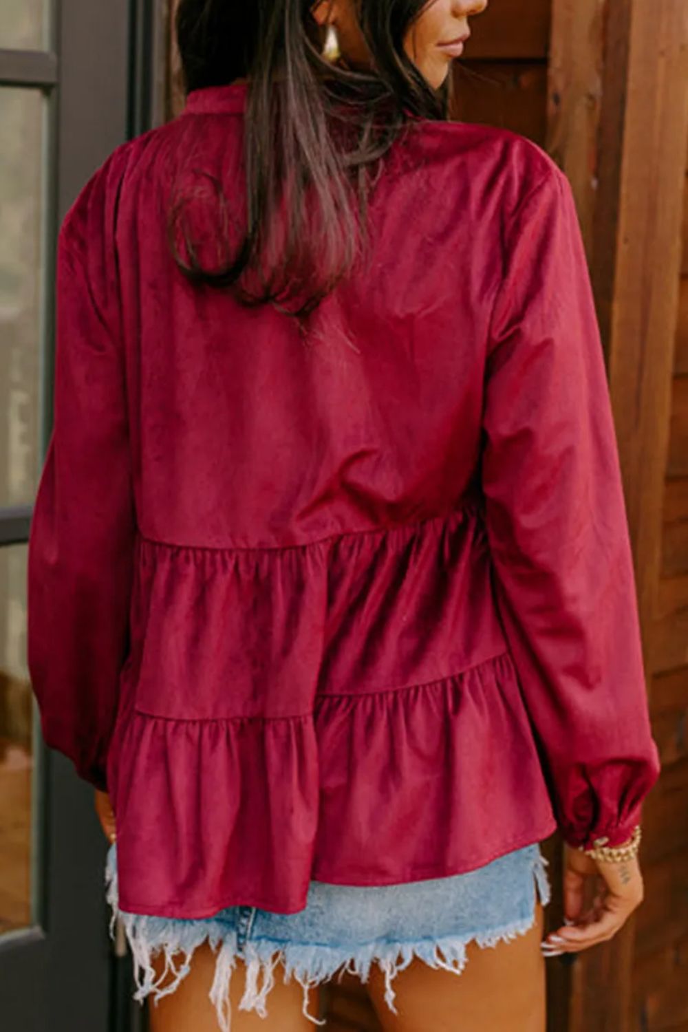 Peplum Perfection Long Sleeve Blouse - SleekrMe