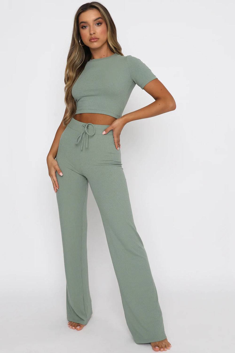 Round Neck Top and Pants Set | Effortless Style for Everyday Comfort