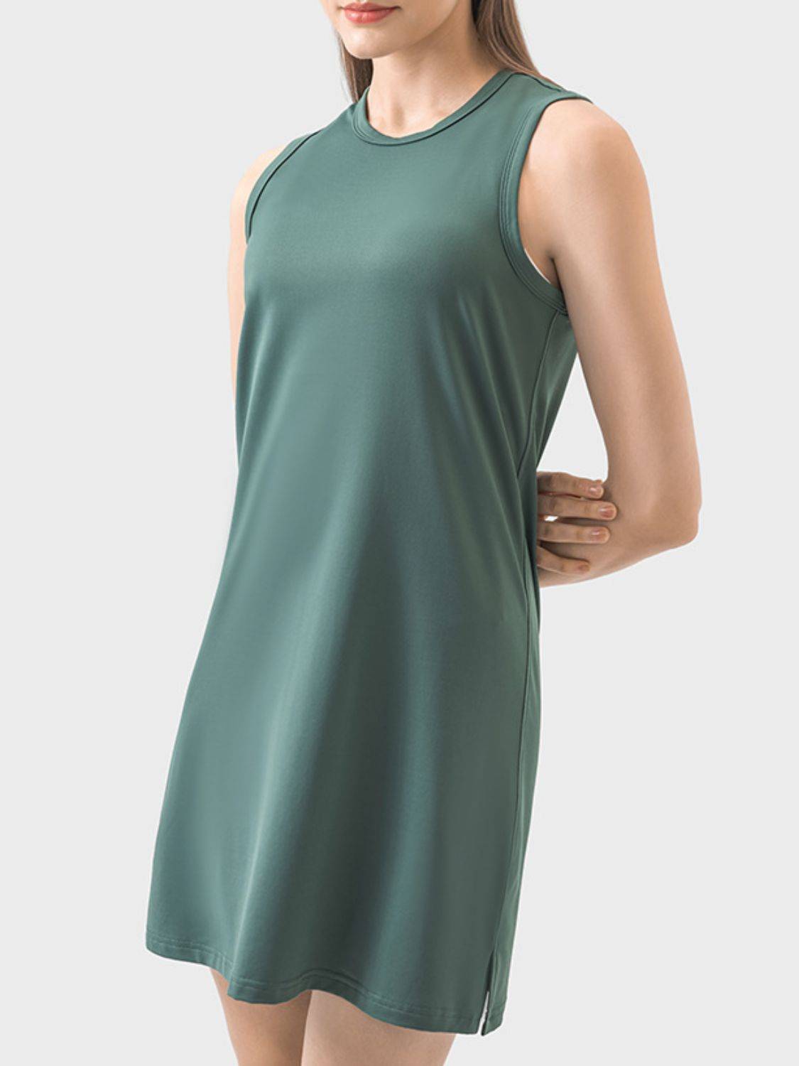 Round Neck Sleeveless Active Dress for Pickleball &amp; Everyday Comfort