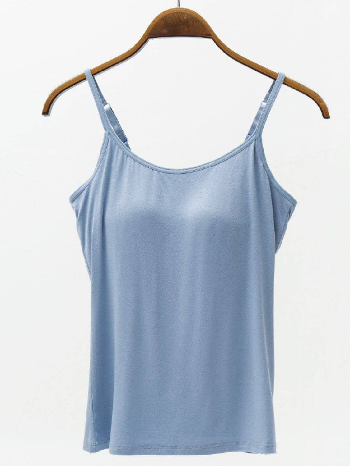 Soft Adjustable Strap Modal Cami with Built-In Bra