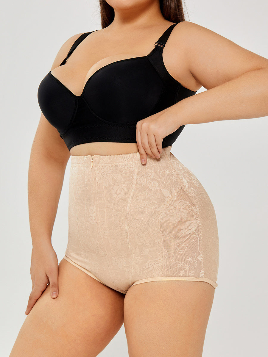 Elegant Lace High-Waist Body Shaper – Instant Tummy Control