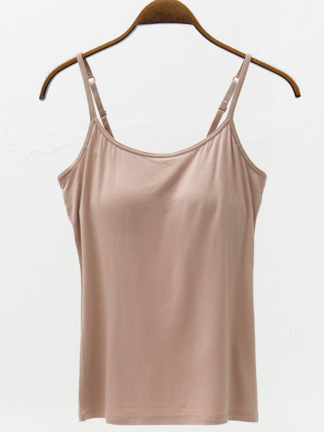 Soft Adjustable Strap Modal Cami with Built-In Bra