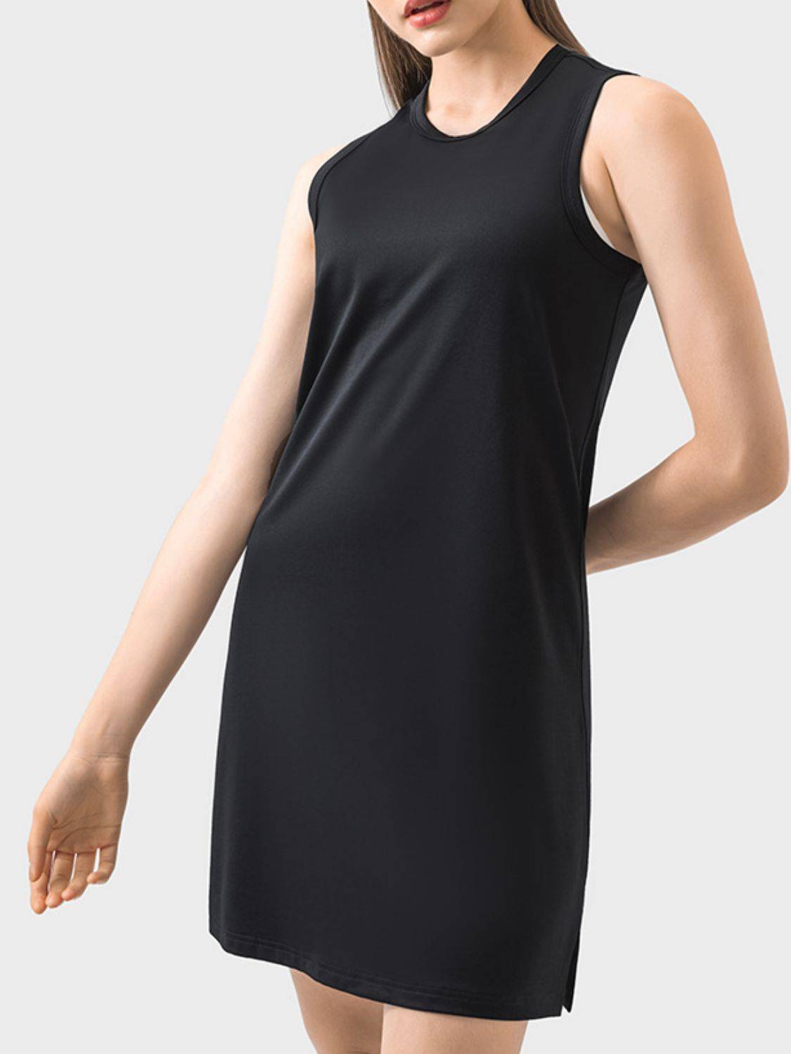 Round Neck Sleeveless Active Dress for Pickleball &amp; Everyday Comfort