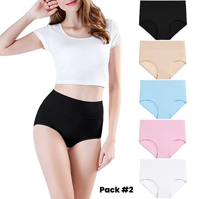 5-Piece Pack - Women&#39;s Underwear High Waist Shaping Underwear Plus Size