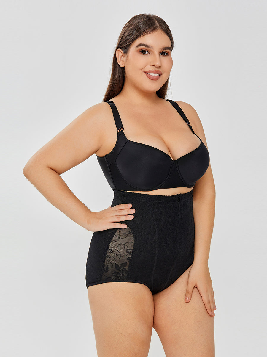 Elegant Lace High-Waist Body Shaper – Instant Tummy Control