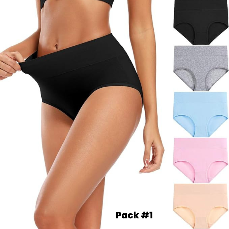 5-Piece Pack - Women&#39;s Underwear High Waist Shaping Underwear Plus Size