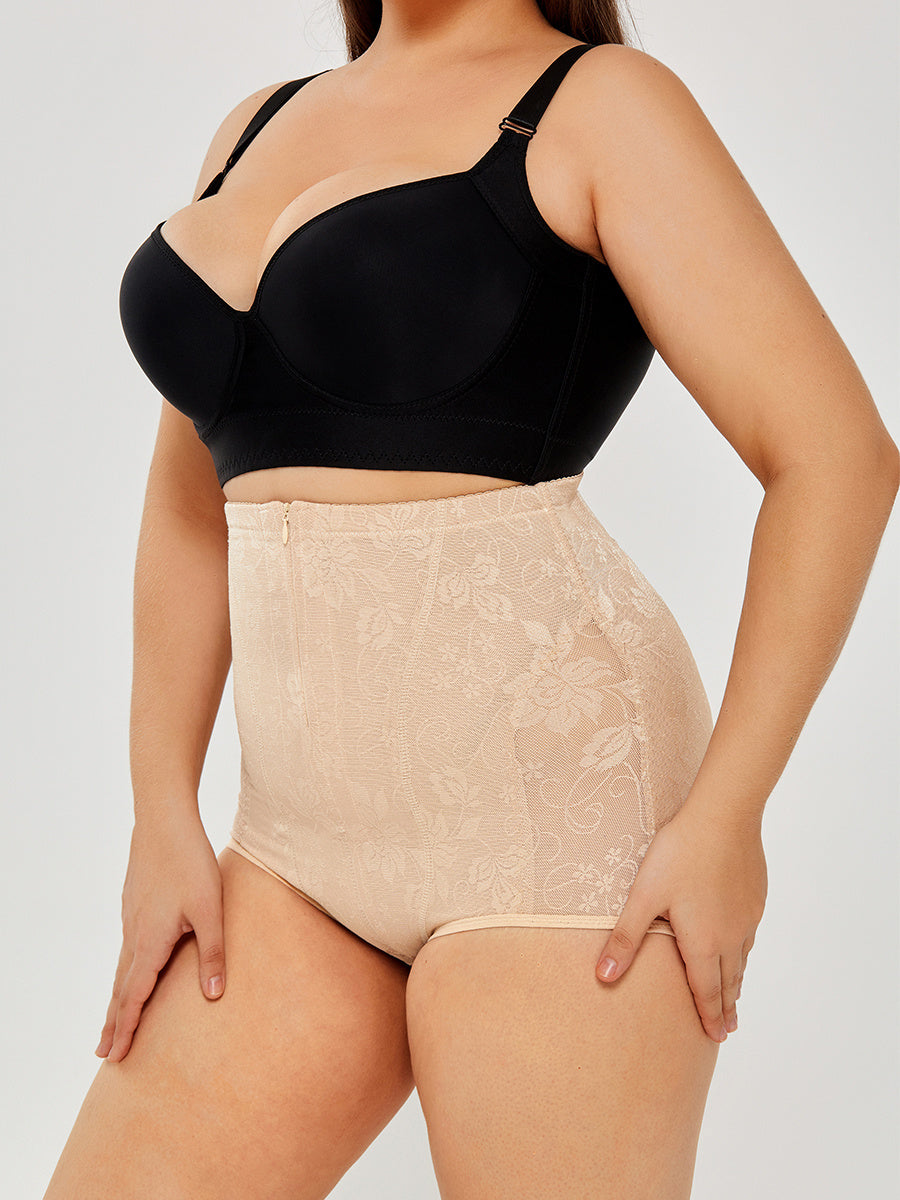 Elegant Lace High-Waist Body Shaper – Instant Tummy Control