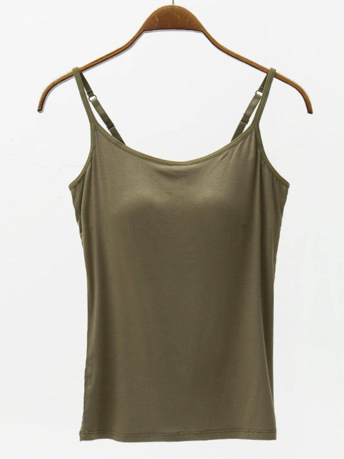Soft Adjustable Strap Modal Cami with Built-In Bra