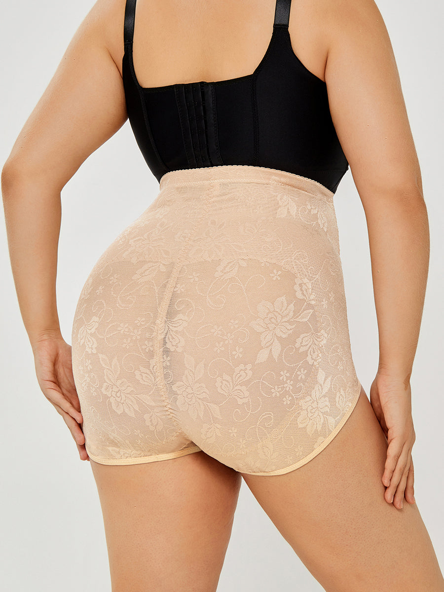 Elegant Lace High-Waist Body Shaper – Instant Tummy Control