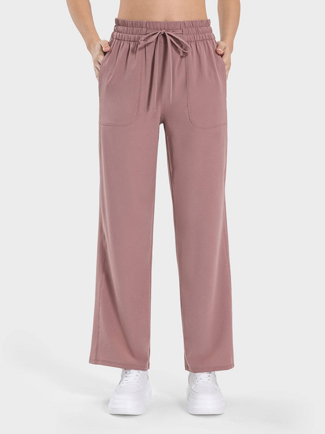 FlexMotion Drawstring Pocketed Buttery Soft Active Pants