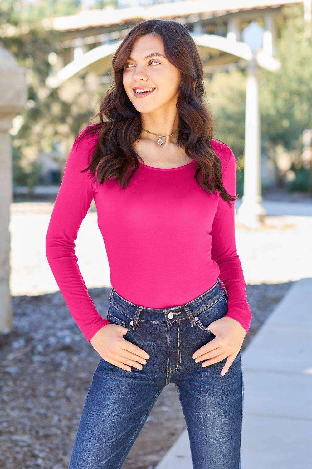Sculpted Elegance Long-Sleeve Bodysuit | Flattering Fit &amp; All-Day Comfort