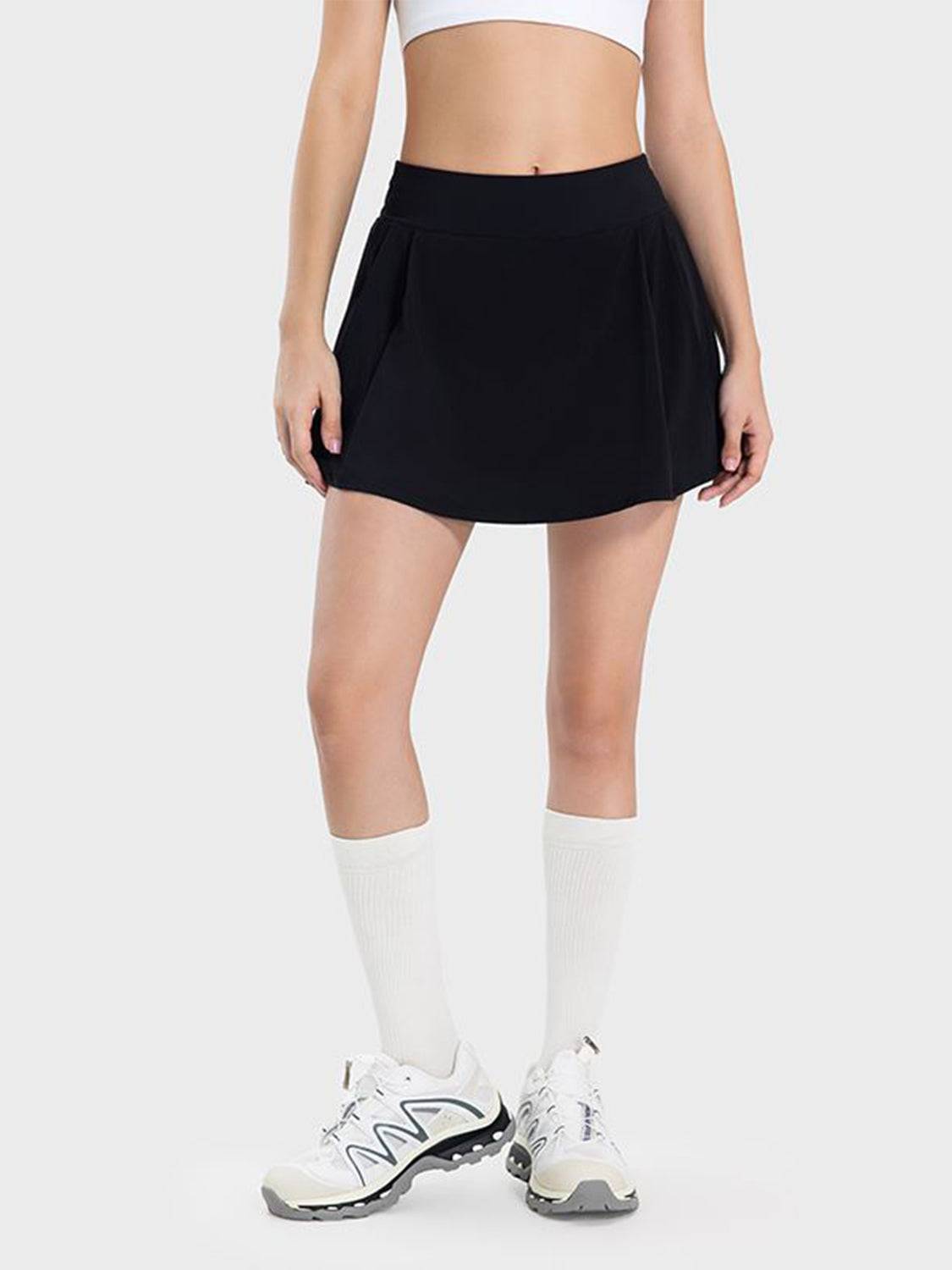 ChicMotion Pleated Mid-Rise Active Skirt