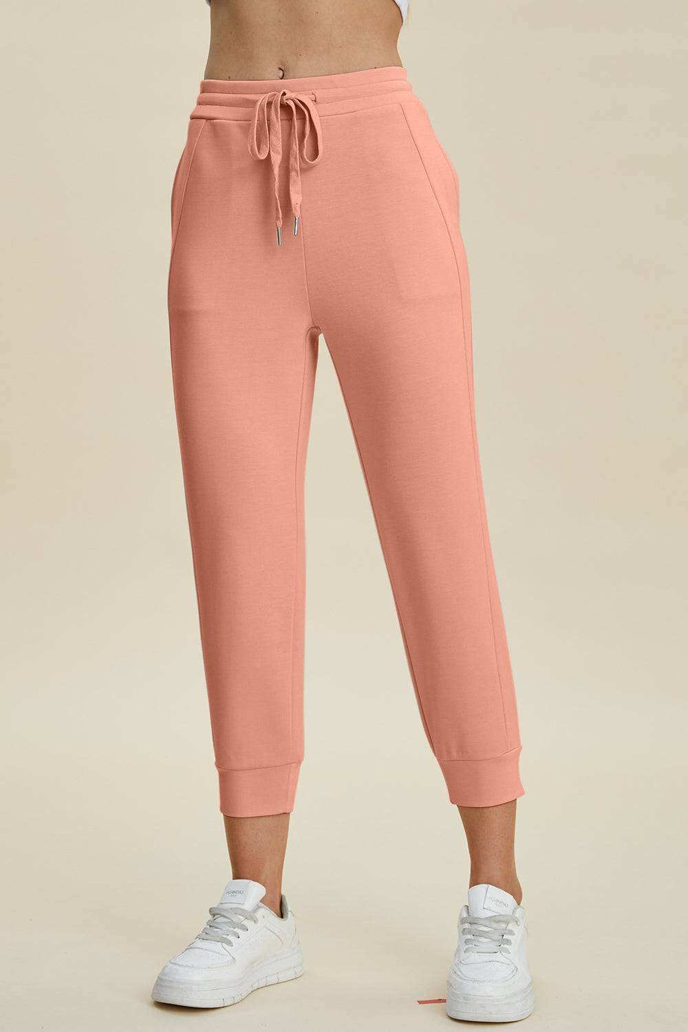 High Waist Cropped Pants with Adjustable Drawstring | Everyday Style Buttery Soft