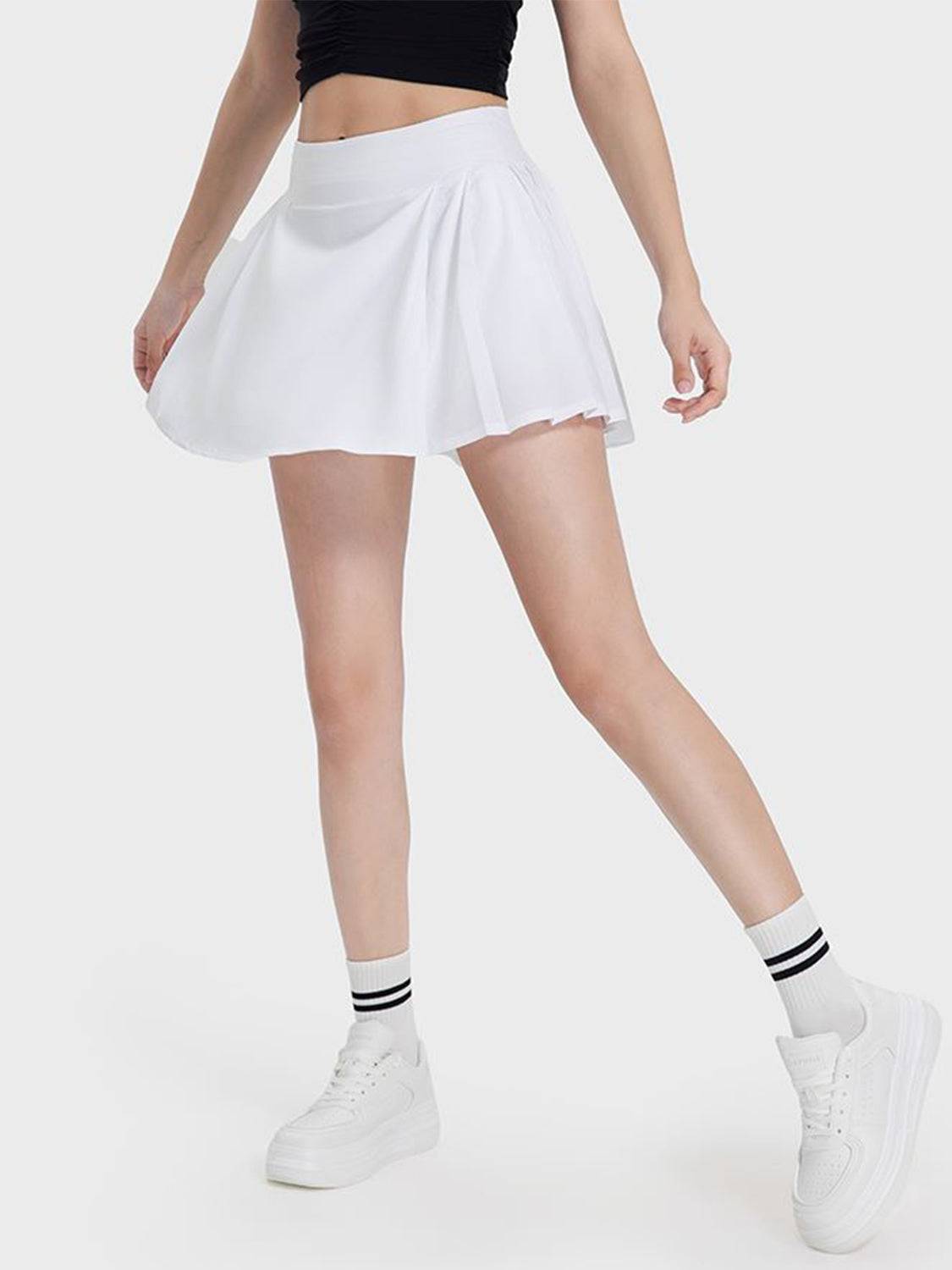 ChicMotion Pleated Mid-Rise Active Skirt