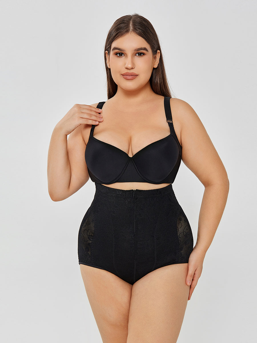 Elegant Lace High-Waist Body Shaper – Instant Tummy Control