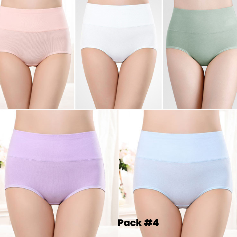 5-Piece Pack - Women&#39;s Underwear High Waist Shaping Underwear Plus Size