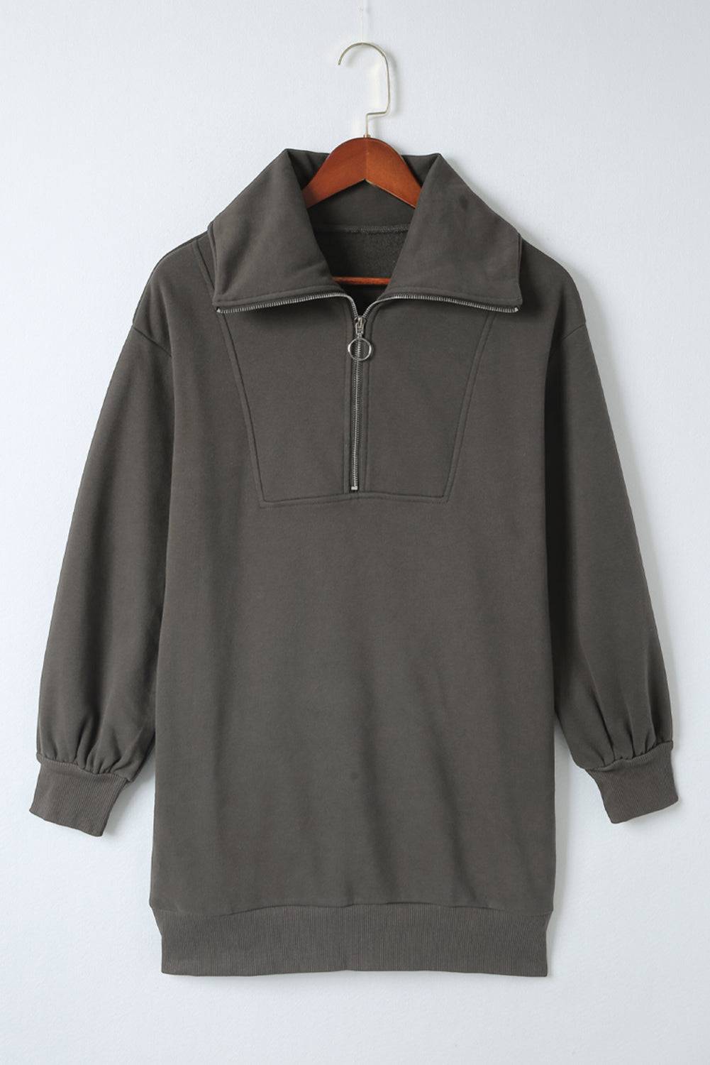 Upgrade your casual style with the Half Zip Sweatshirt Dress, the perfect blend of comfort and chic.