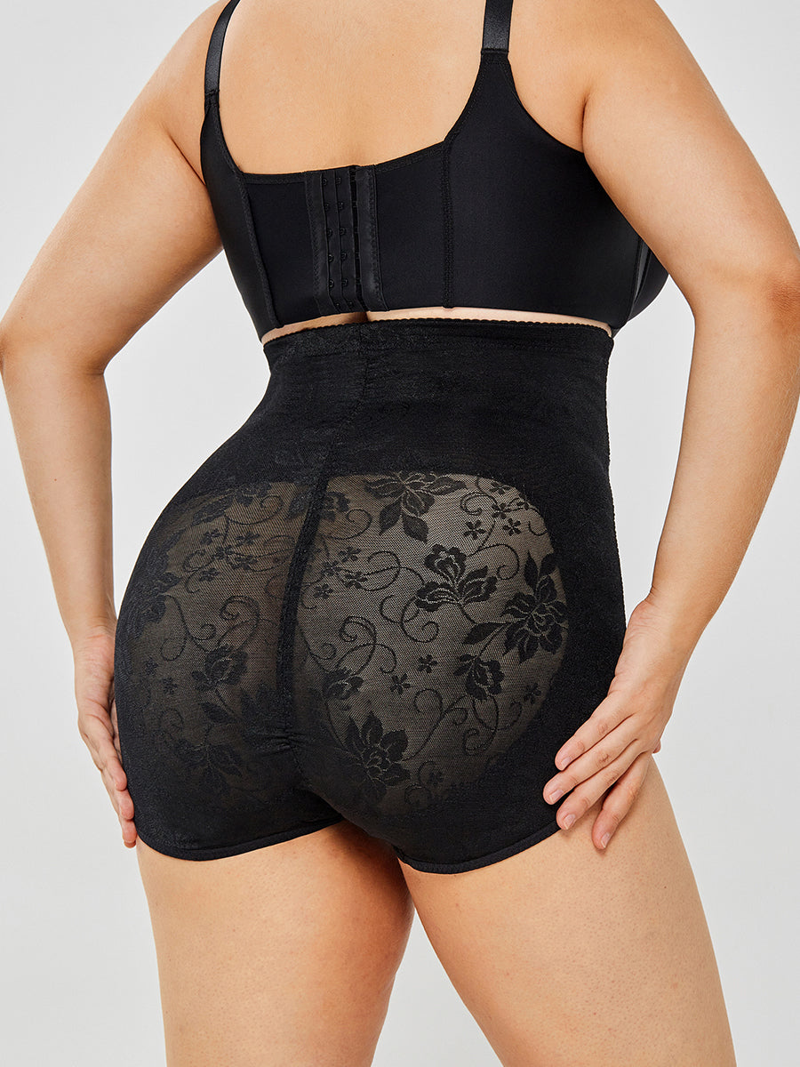Elegant Lace High-Waist Body Shaper – Instant Tummy Control