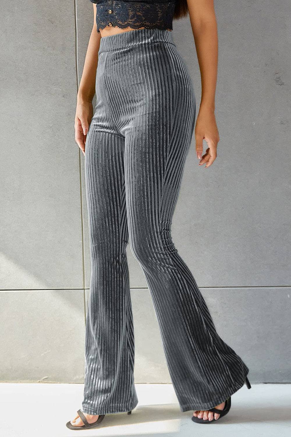 Ribbed High Waist Flare Pants | Effortless Elegance and Comfort