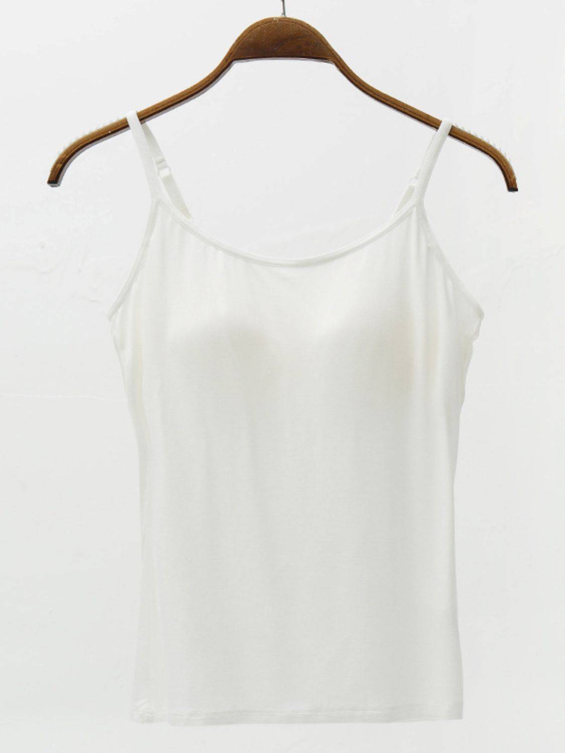 Soft Adjustable Strap Modal Cami with Built-In Bra