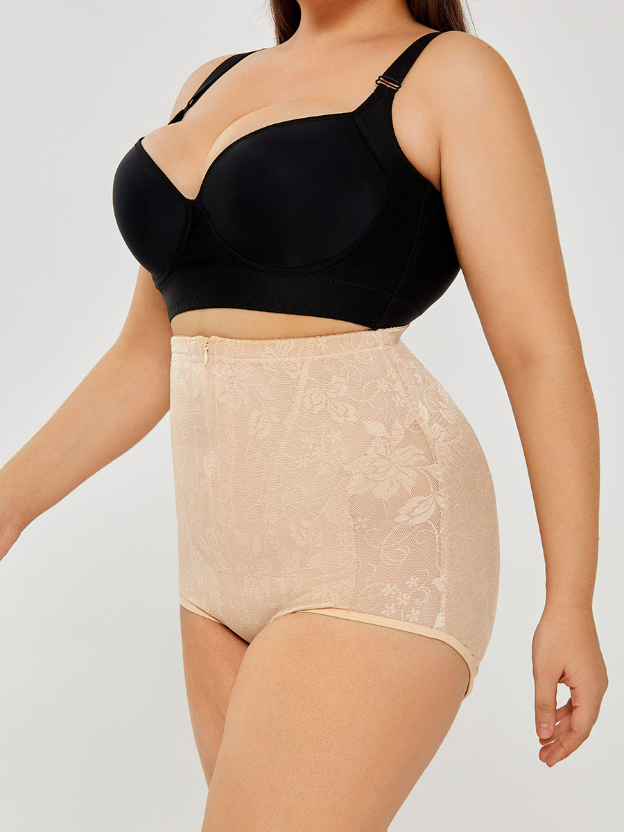 Elegant Lace High-Waist Body Shaper – Instant Tummy Control
