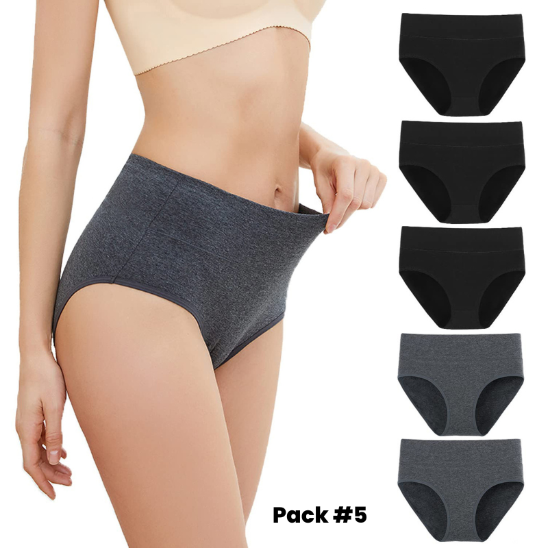 5-Piece Pack - Women&#39;s Underwear High Waist Shaping Underwear Plus Size