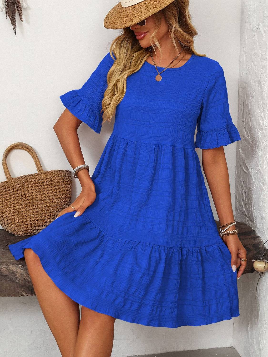Mandy Ruffled Ruched Dress – Romantic Charm for Every Occasion