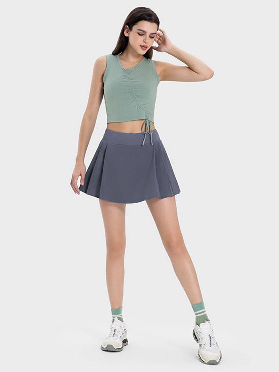 ChicMotion Pleated Mid-Rise Active Skirt