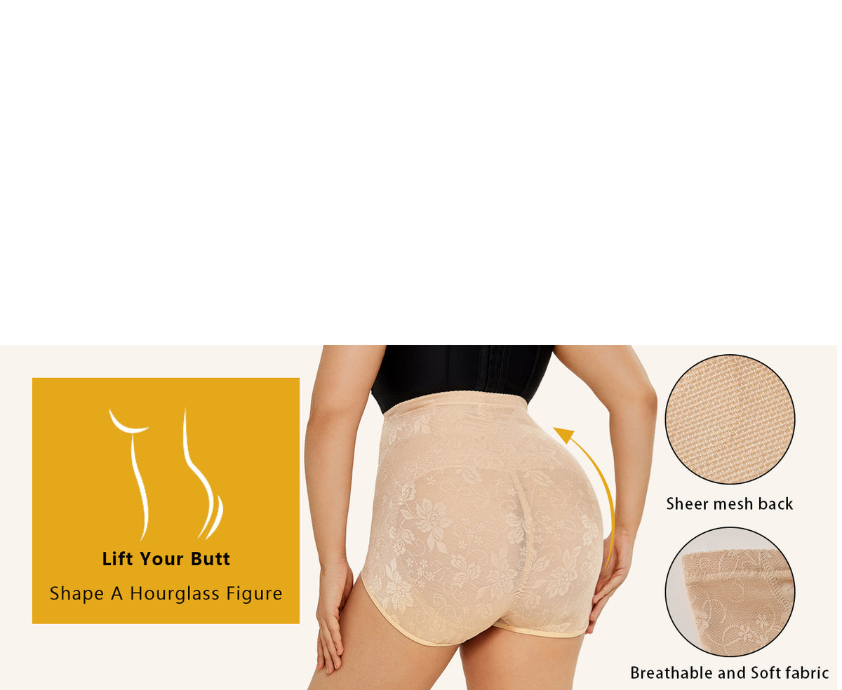 Elegant Lace High-Waist Body Shaper – Instant Tummy Control