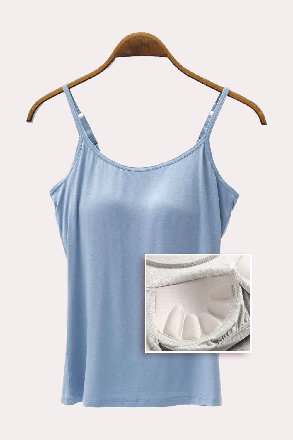 Soft Adjustable Strap Modal Cami with Built-In Bra