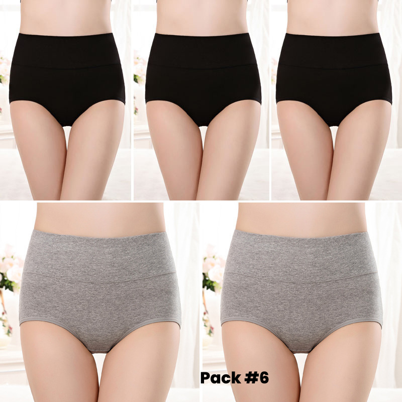 5-Piece Pack - Women&#39;s Underwear High Waist Shaping Underwear Plus Size