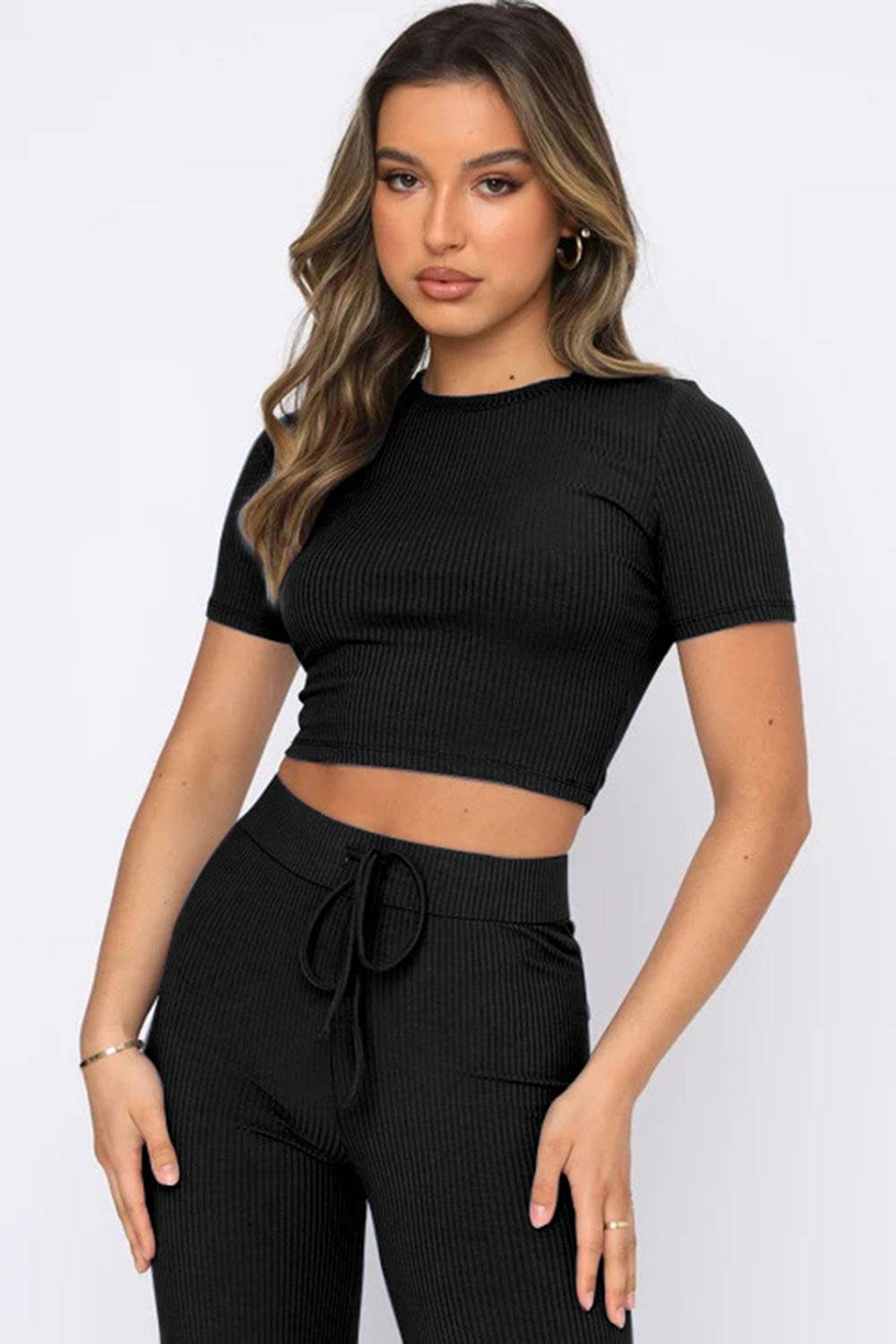 Round Neck Top and Pants Set | Effortless Style for Everyday Comfort