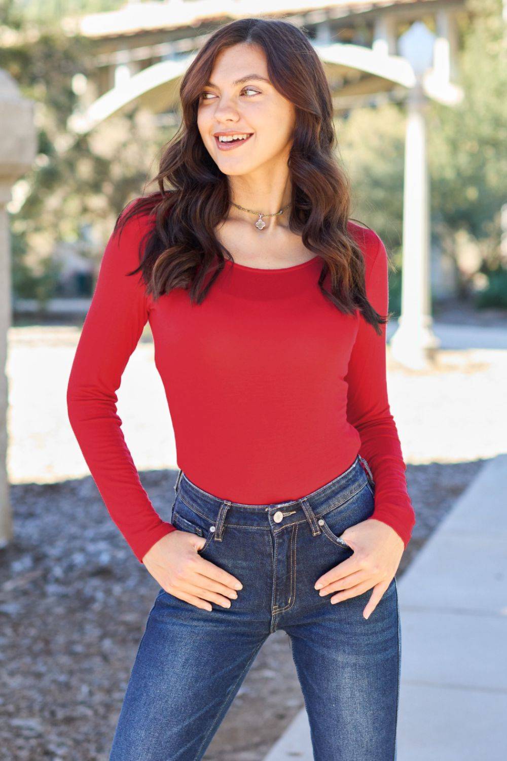 Sculpted Elegance Long-Sleeve Bodysuit | Flattering Fit &amp; All-Day Comfort