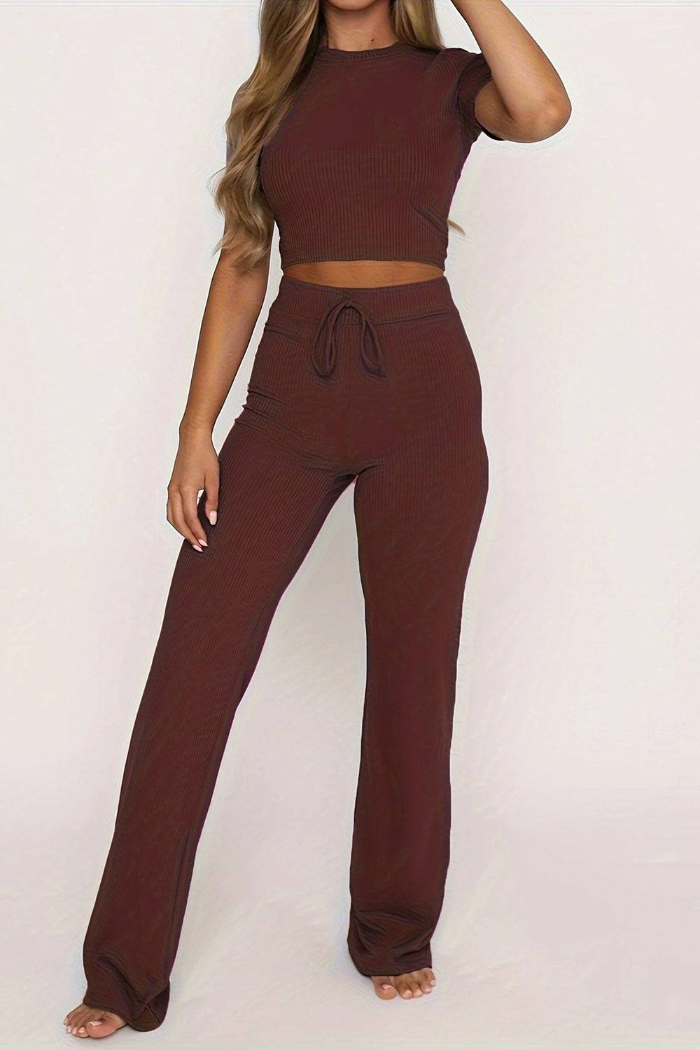 Round Neck Top and Pants Set | Effortless Style for Everyday Comfort