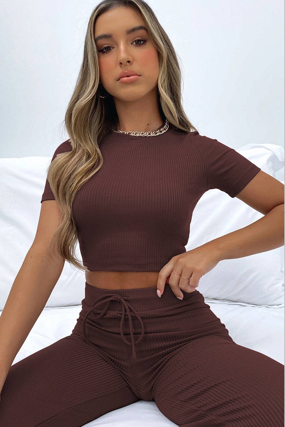 Round Neck Top and Pants Set | Effortless Style for Everyday Comfort