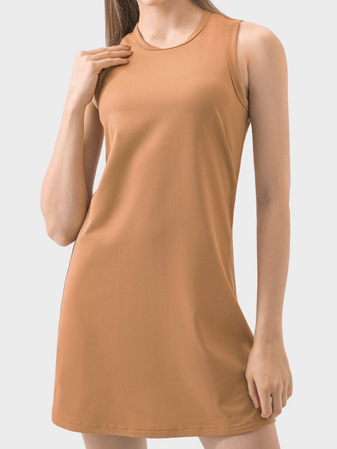 Round Neck Sleeveless Active Dress for Pickleball &amp; Everyday Comfort