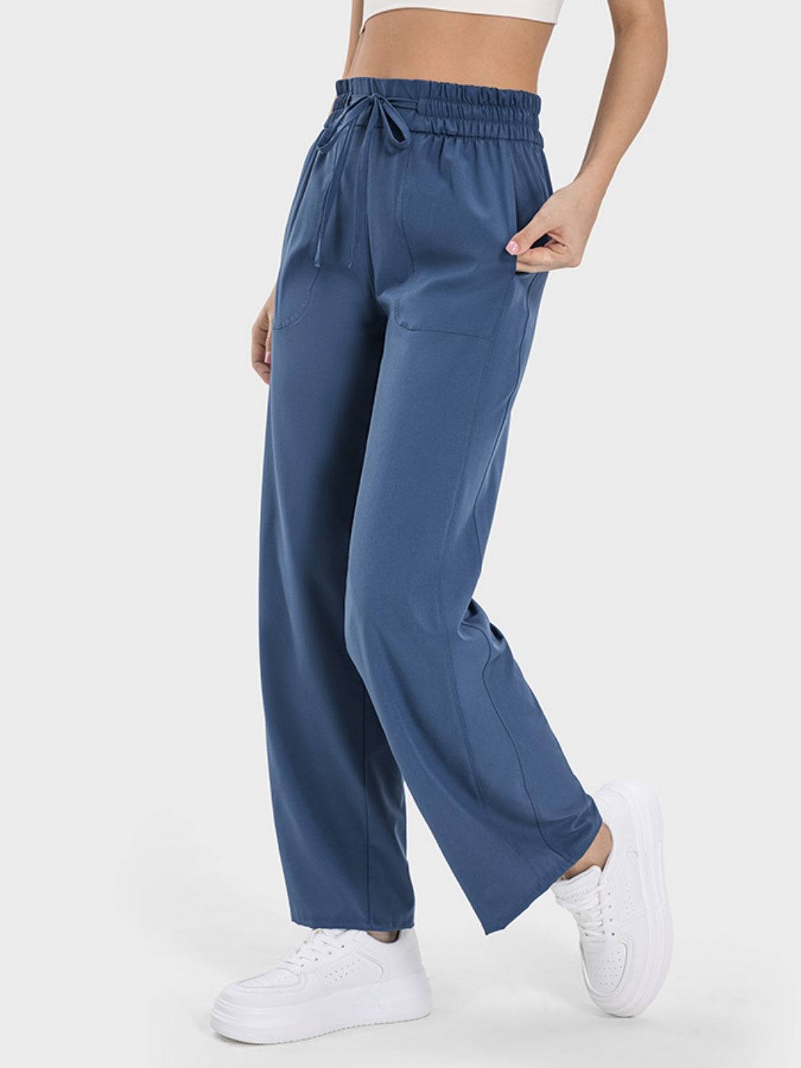 FlexMotion Drawstring Pocketed Buttery Soft Active Pants