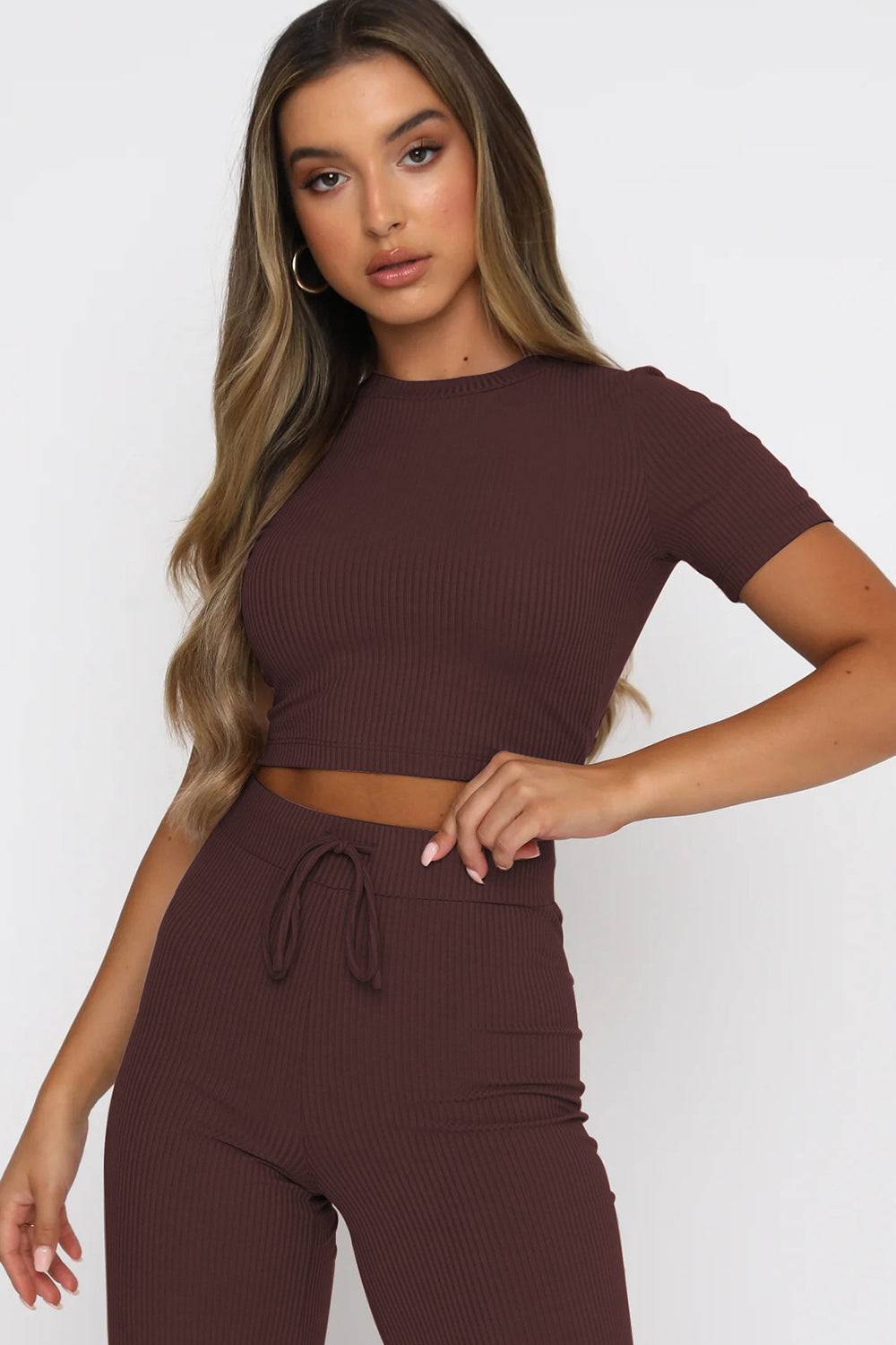 Round Neck Top and Pants Set | Effortless Style for Everyday Comfort