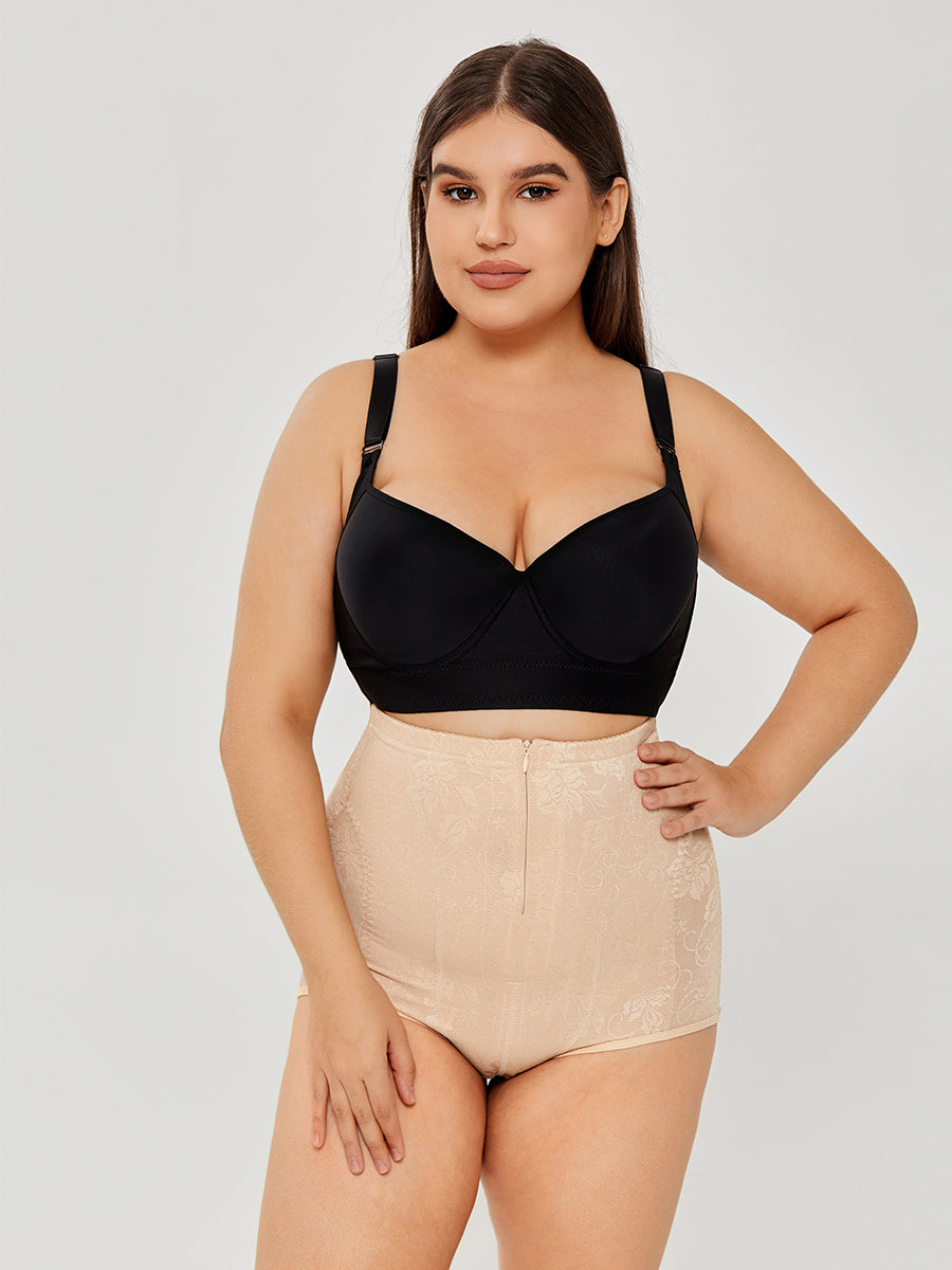 Elegant Lace High-Waist Body Shaper – Instant Tummy Control