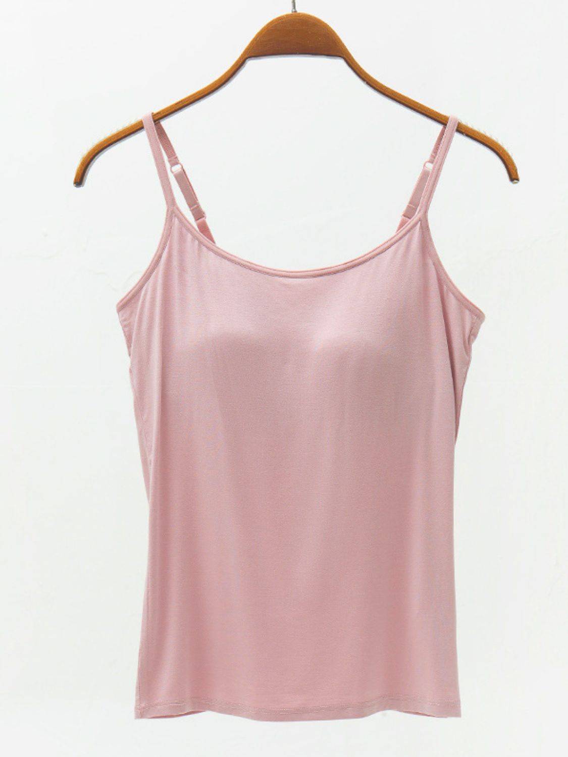 Soft Adjustable Strap Modal Cami with Built-In Bra