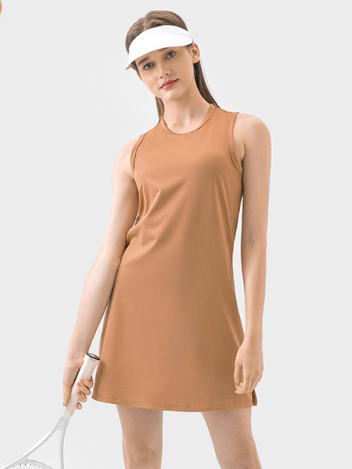Round Neck Sleeveless Active Dress for Pickleball &amp; Everyday Comfort