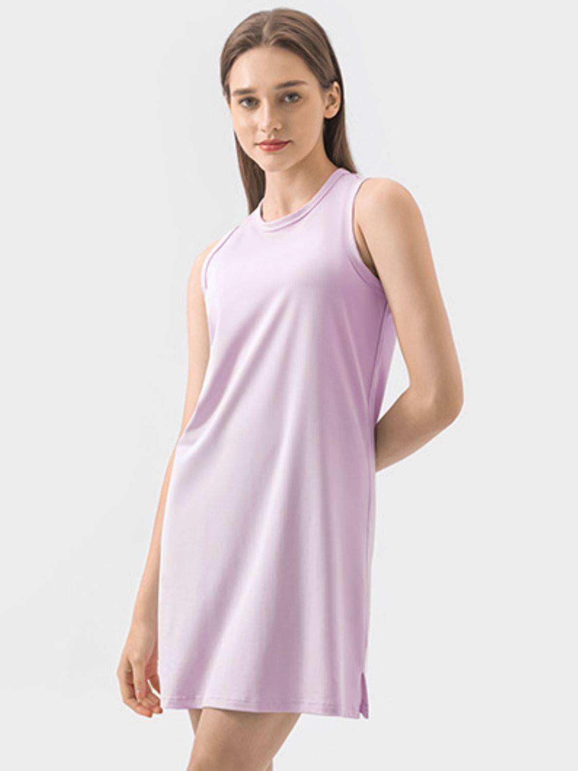 Round Neck Sleeveless Active Dress for Pickleball &amp; Everyday Comfort