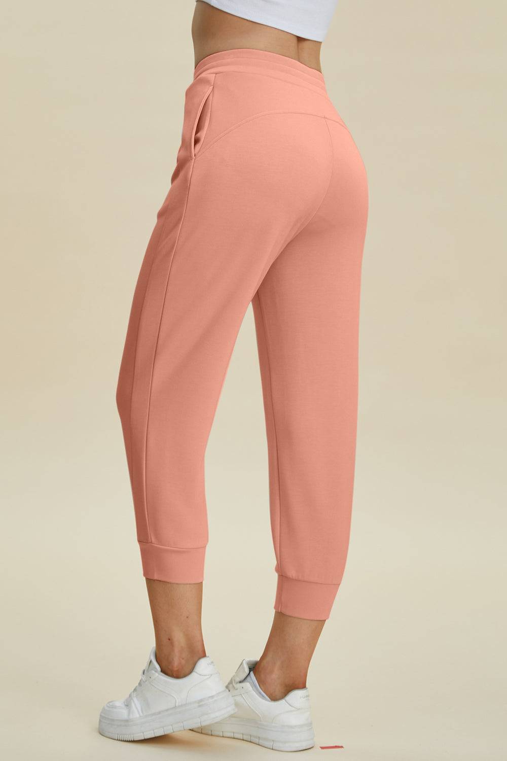 High Waist Cropped Pants with Adjustable Drawstring | Everyday Style Buttery Soft