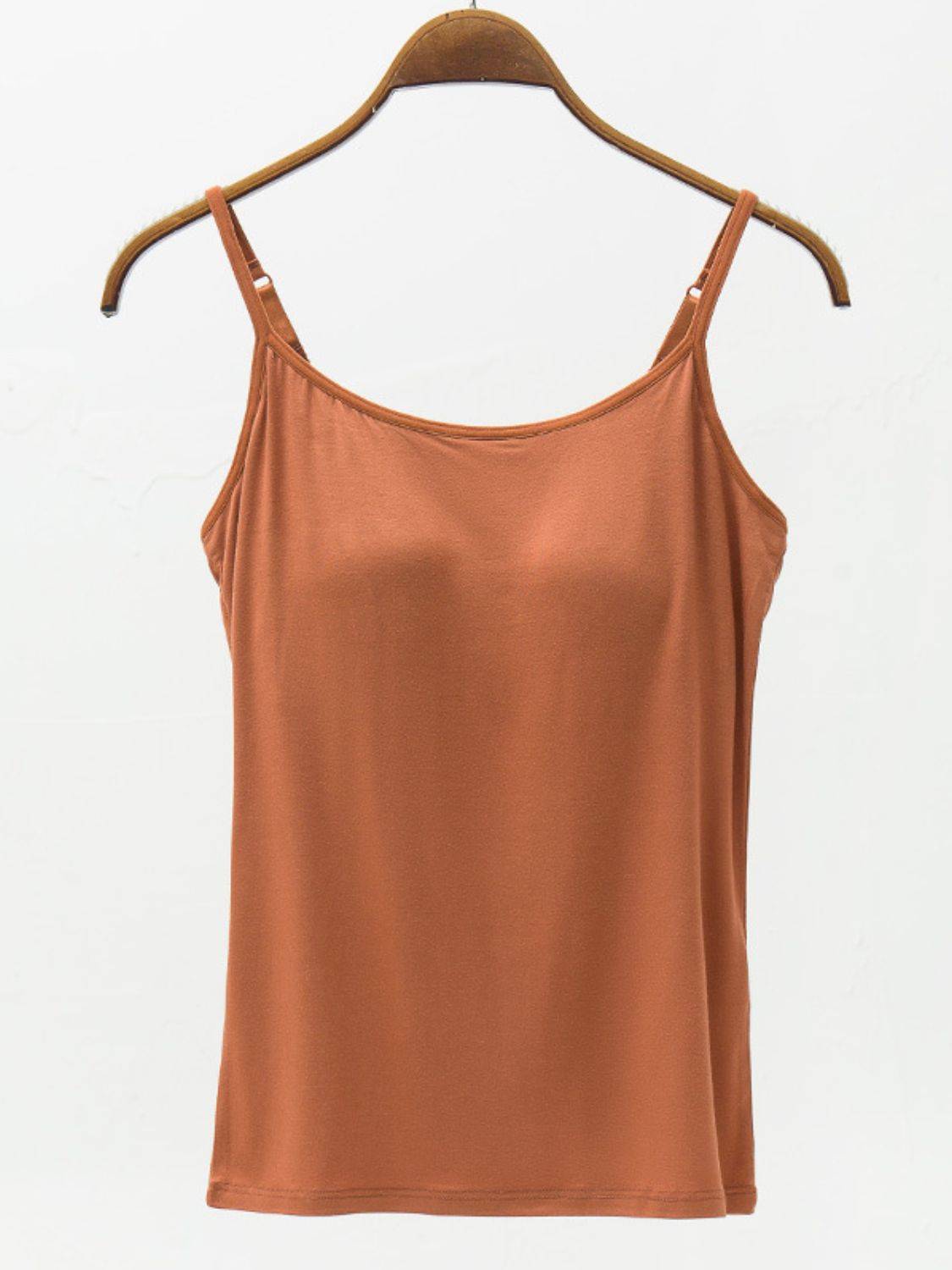 Soft Adjustable Strap Modal Cami with Built-In Bra