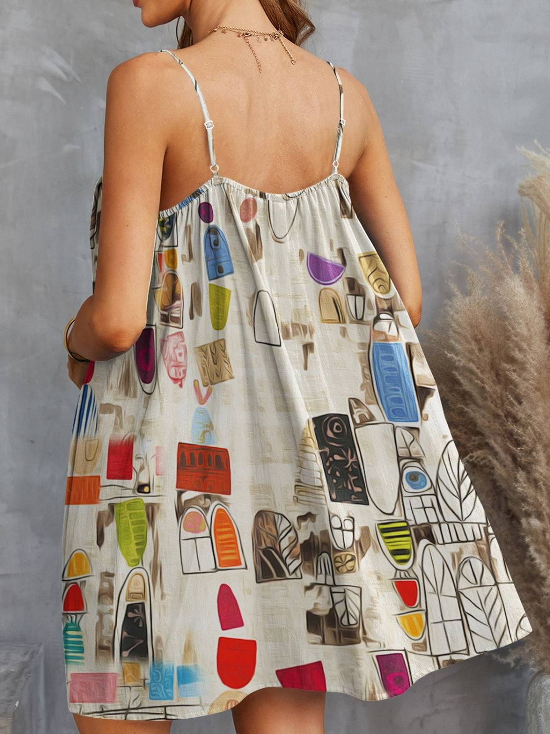 Printed Spaghetti Strap Mini Dress for Everyday Flirtation