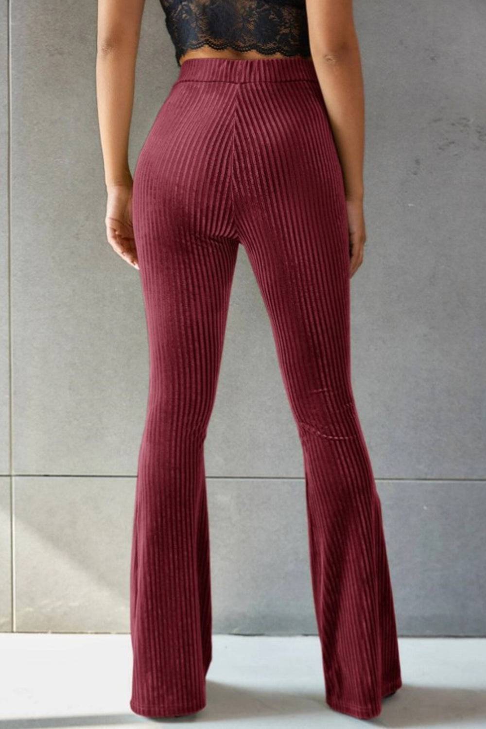 Ribbed High Waist Flare Pants | Effortless Elegance and Comfort