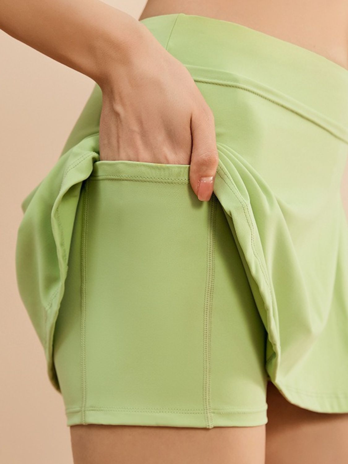 High Waist Active Skort | Stylish Design with Built-In Shorts &amp; Pockets